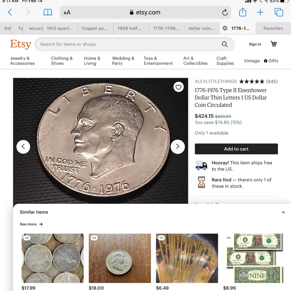 1776-1976 type 2 elsenhower